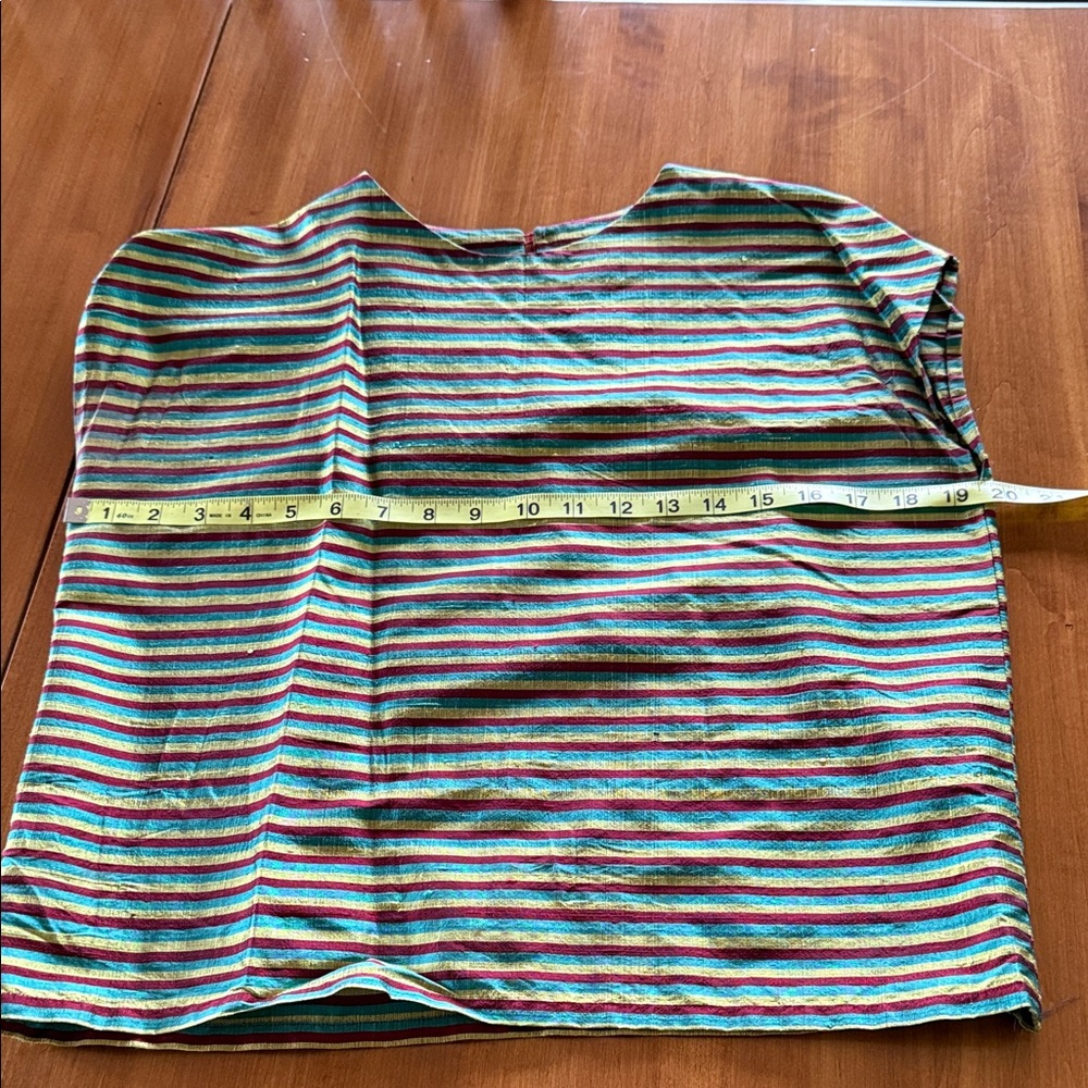 Striped red, gold and green Women's Top